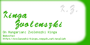 kinga zvolenszki business card